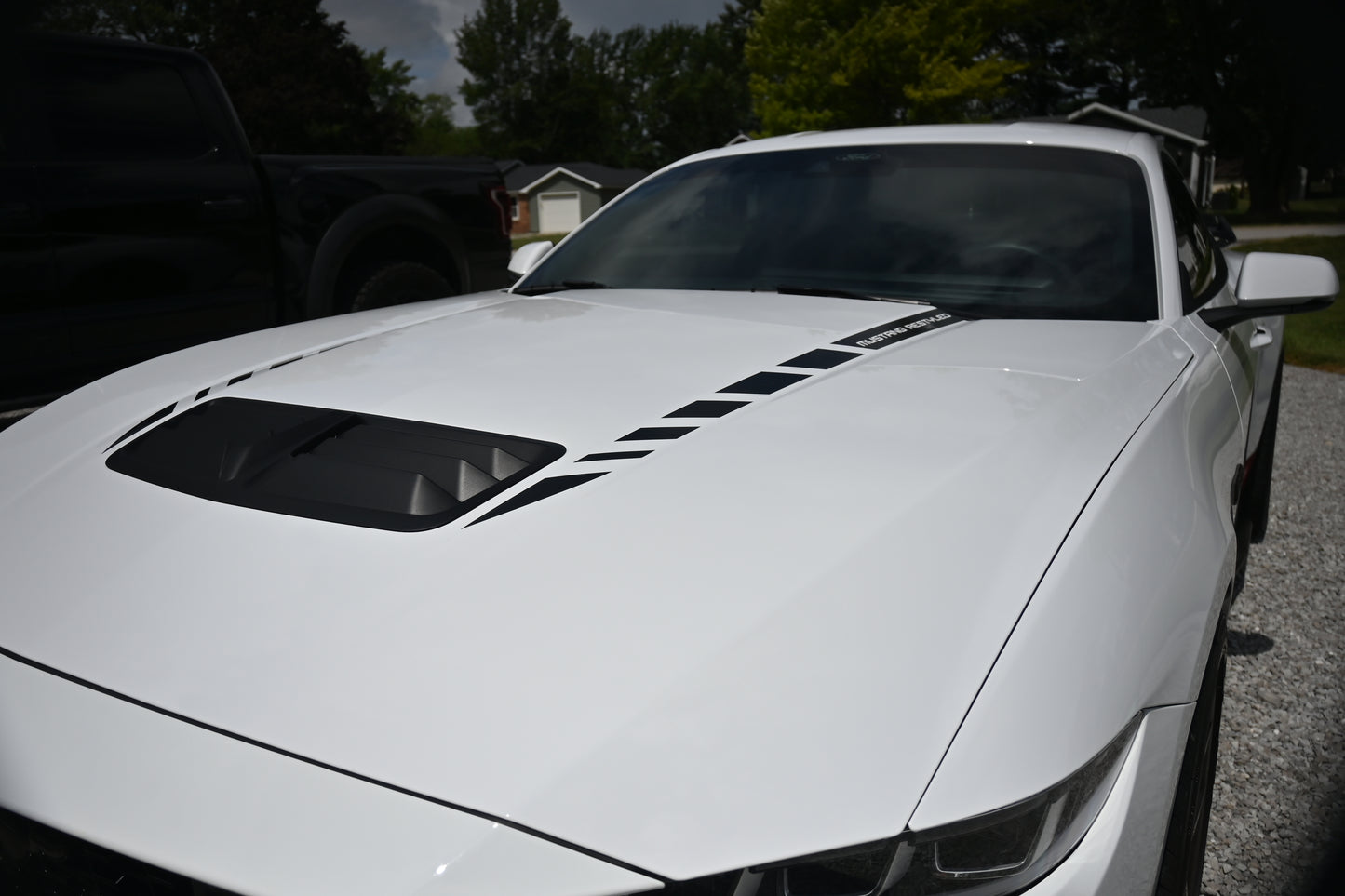 Hood Accent Stripes - Hash Style Negative Direction - 2024+ Mustang GT / Dark Horse / Ecoboost S650