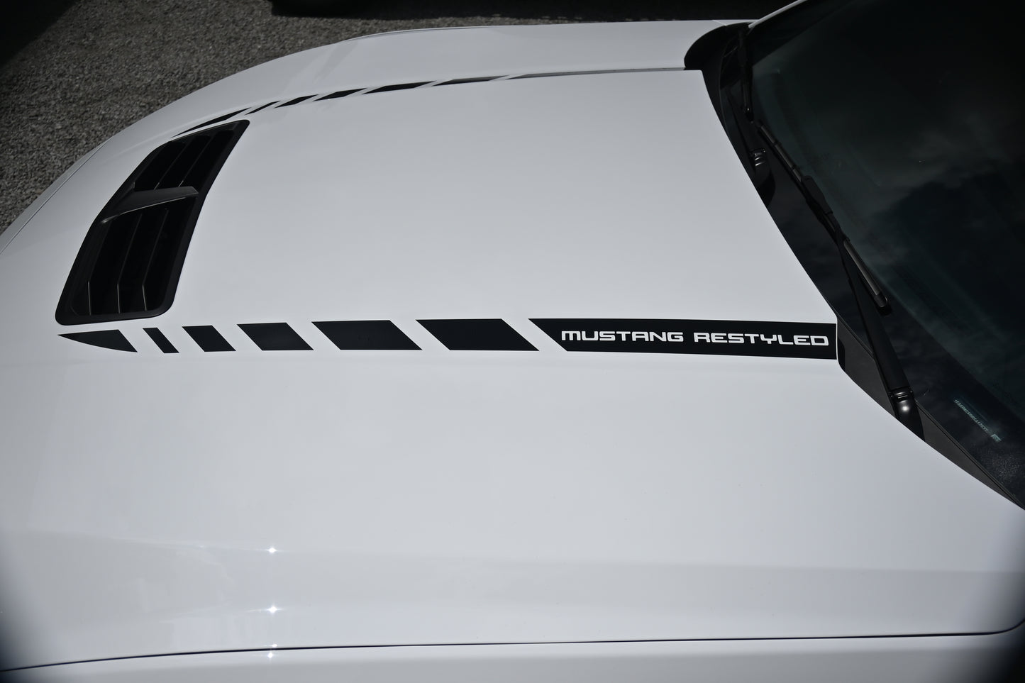 Hood Accent Stripes - Hash Style Negative Direction - 2024+ Mustang GT / Dark Horse / Ecoboost S650