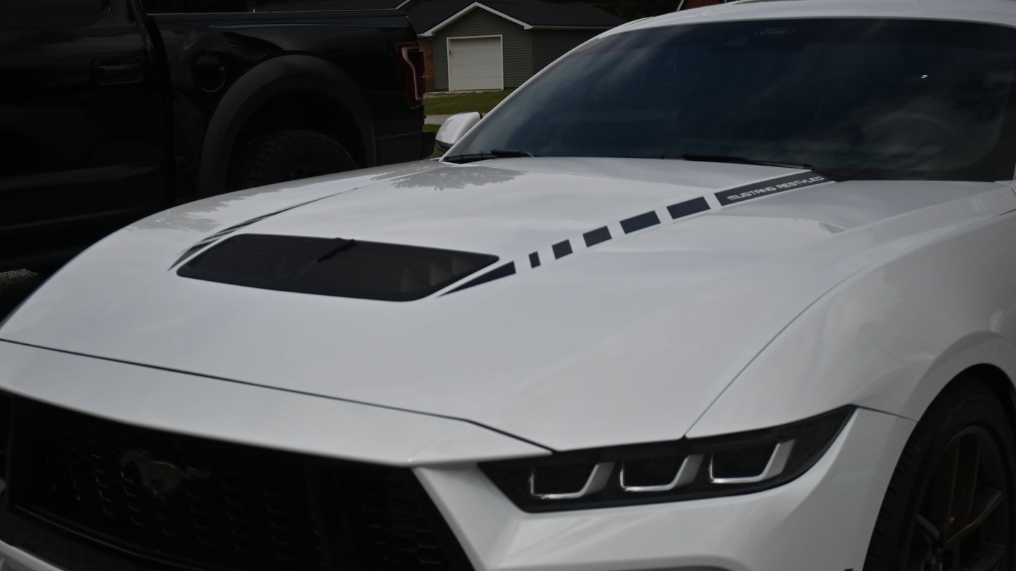 Hood Accent Stripes - Hash Style Positive Direction - 2024+ Mustang GT / Dark Horse / Ecoboost S650