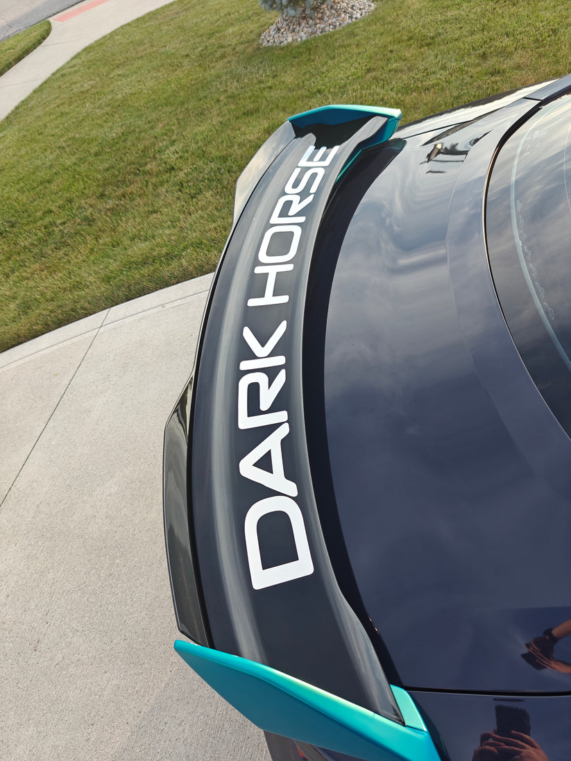 Spoiler Tyext Dark Horse Spoiler Text Decal - Handling Package Style - 2024+ Mustang ...