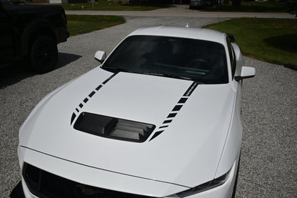 Hood Accent Stripes - Hash Style Negative Direction - 2024+ Mustang GT / Dark Horse S650