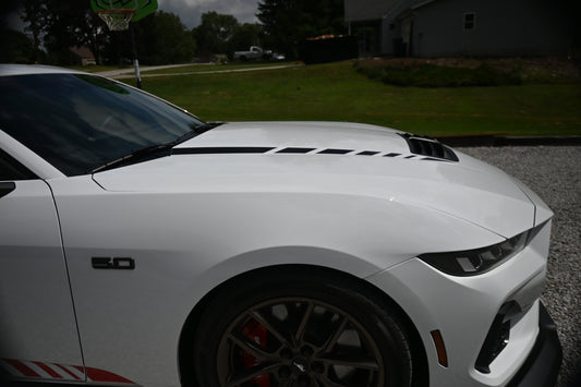 Hood Accent Stripes - Hash Style Negative Direction - 2024+ Mustang GT / Dark Horse / Ecoboost S650